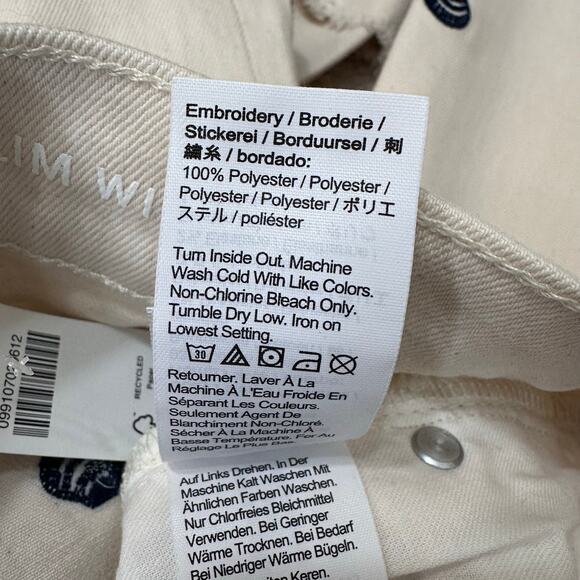 NWT J. Crew Embroidered Slim Wide-Leg Jean | Ecru Seashell | SZ 30 - Picture 10 of 11